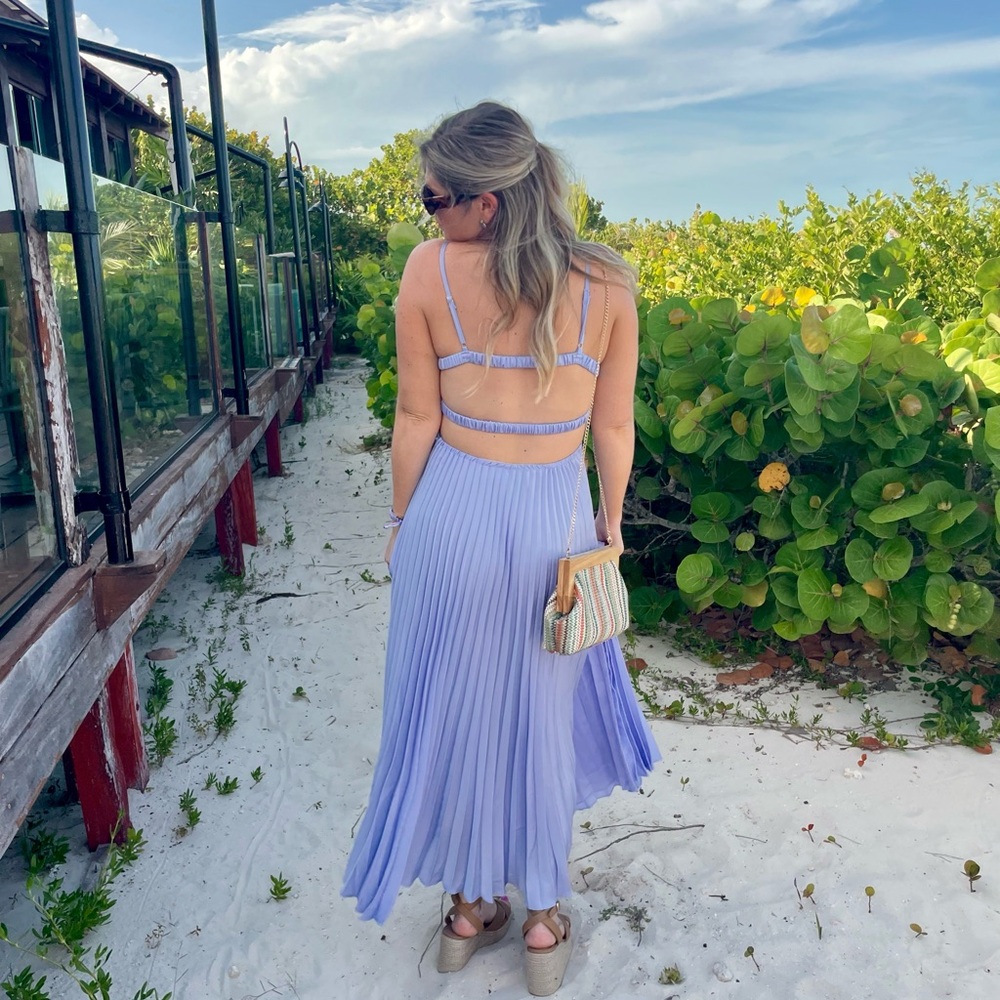 Hello Molly Lavender Pleated Maxi Dress - Picture 3 of 6